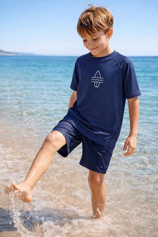 Kids Rash Guard Shirt Boys Girls Raglan Rashgurad Child Swimwear Quick Dry Top 3-14 Years in Saudi Arabia