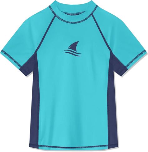Kids Rash Guard Shirt Boys Girls Raglan Rashgurad Child Swimwear Quick Dry Top 3-14 Years in Saudi Arabia