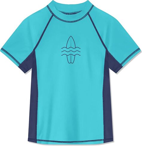 Kids Rash Guard Shirt Boys Girls Raglan Rashgurad Child Swimwear Quick Dry Top 3-14 Years in Saudi Arabia