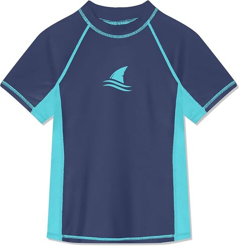 Kids Rash Guard Shirt Boys Girls Raglan Rashgurad Child Swimwear Quick Dry Top 3-14 Years in Saudi Arabia