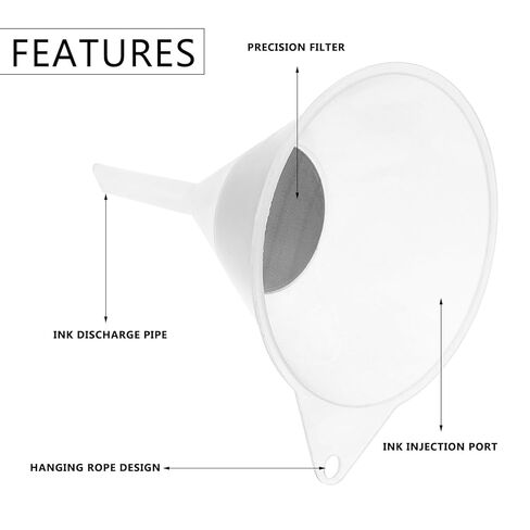 2pcs Funnel with Filter Cone Strainer, Plastic Filter Funnel for Sublimation Ink Refills, Compatible with Photo Printers and Inkjet Machines in Saudi Arabia