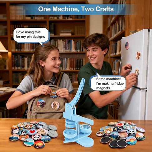 Heart-Shaped Fridge Magnet Button Maker Machine, Pin Press Kit With 100 Sets of Supplies for DIY Refrigerator Magnets in Kuwait