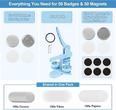 Heart-Shaped Fridge Magnet Button Maker Machine, Pin Press Kit With 100 Sets of Supplies for DIY Refrigerator Magnets in Kuwait