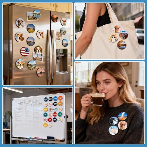 Heart-Shaped Fridge Magnet Button Maker Machine, Pin Press Kit With 100 Sets of Supplies for DIY Refrigerator Magnets in Kuwait