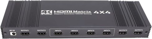4K 4x4 HDMI Matrix Switch- Ultra HD Video Splitter,Type-c Input 4K 1080P 4x4HDMI DVI TV Video Wall Controller Processor in Saudi Arabia