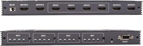 4K 4x4 HDMI Matrix Switch- Ultra HD Video Splitter,Type-c Input 4K 1080P 4x4HDMI DVI TV Video Wall Controller Processor in Saudi Arabia