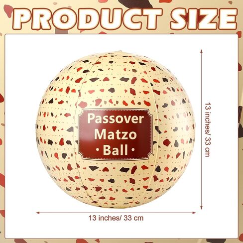 2 Pcs Passover Matzo Ball Soup Inflatable Matzah 13 Inches PVC Inflatable Play Ball Passover Decorations Indoor Outdoor Playground Party Supplies in Saudi Arabia
