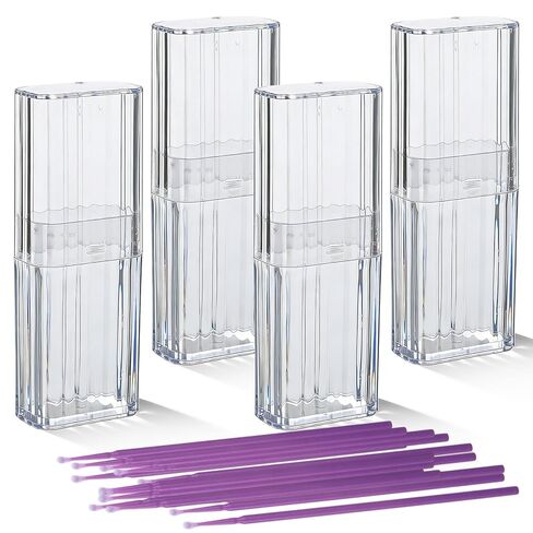 4 Pcs Cotton Swab Holder Mini Travel Swab Case Portable Dental Storage Box Holder Storage Box With 100 Pcs Cotton Swabs Transparent Flosser Dispenser Container for Cosmetics Bedroom in Saudi Arabia