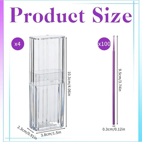 4 Pcs Cotton Swab Holder Mini Travel Swab Case Portable Dental Storage Box Holder Storage Box With 100 Pcs Cotton Swabs Transparent Flosser Dispenser Container for Cosmetics Bedroom in Saudi Arabia