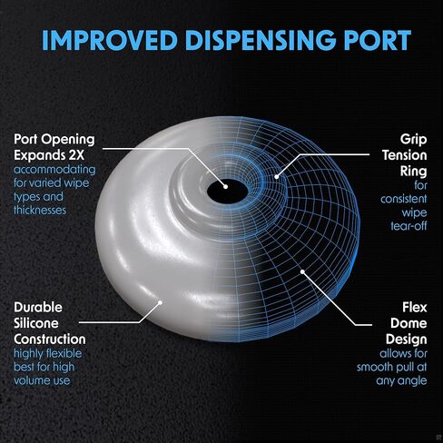 موزع حائط للمناديل المبللة باللون الأسود من Wipex: منفذ من الفولاذ المتين والسيليكون الفاخر، موزع حائط سهل التركيب لمناديل الصالة الرياضية - يناسب بكرات إعادة التعبئة المعقمة، مثالي للمدارس واللياقة البدنية والمرافق العامة in Kuwait