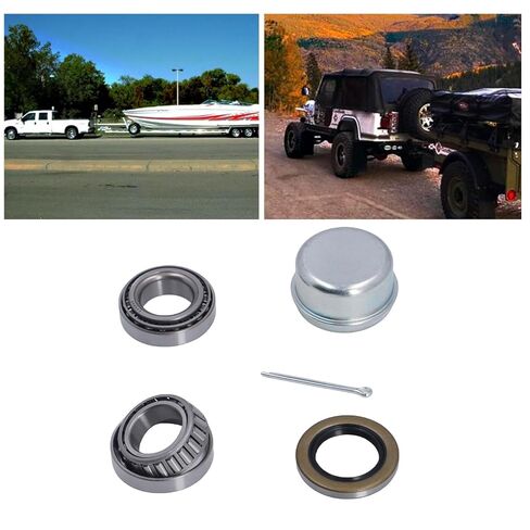 مجموعة محمل محور عجلة المقطورة Kikumi L44649 مع سباق L44610، أختام الشحوم لمحور مستقيم 1-1/16 بوصة، دبوس كوتر، غطاء غبار المقطورة in Kuwait