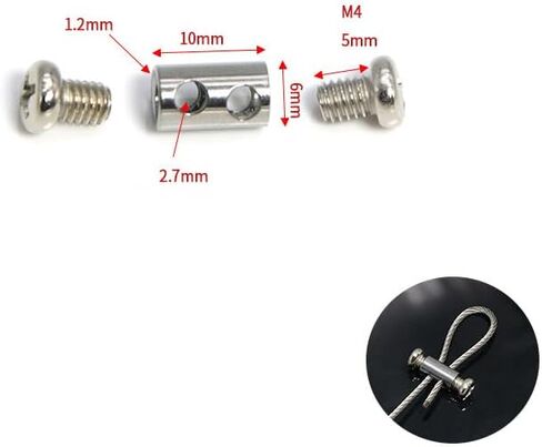 20 حزمة 1/16 سلك حبل المشابك الفولاذ المقاوم للصدأ كابل المشبك كليب ثقب مزدوج قفل العقص حلقة الأكمام وقف ل 1/16 بوصة الفولاذ المقاوم للصدأ سلك كابل الطائرات كابل الملابس خط الأسلاك تعريشة الأسلاك in Kuwait