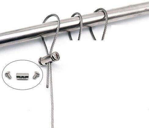 20 حزمة 1/16 سلك حبل المشابك الفولاذ المقاوم للصدأ كابل المشبك كليب ثقب مزدوج قفل العقص حلقة الأكمام وقف ل 1/16 بوصة الفولاذ المقاوم للصدأ سلك كابل الطائرات كابل الملابس خط الأسلاك تعريشة الأسلاك in Kuwait