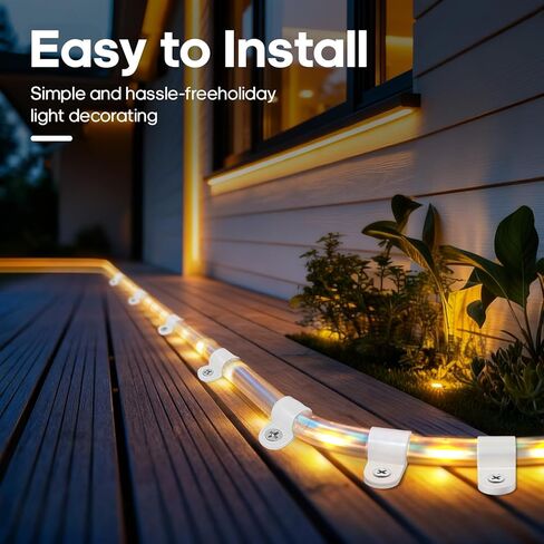 100 Packs 3/8 inch Rope Lights Clips, P-Style Rope Light Mounting Clips with Stainless Steel Screws, Rope Light Clip for Outside in Saudi Arabia