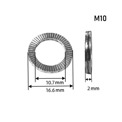 Double Layer self-Locking washers 5-Pack Double-Sided Locking washers Hardware Fasteners M4 M10 M12 M16 M20 self-Locking 304 Stainless Steel(M10) in Saudi Arabia