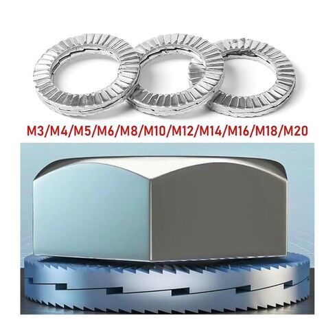 Double Layer self-Locking washers 5-Pack Double-Sided Locking washers Hardware Fasteners M4 M10 M12 M16 M20 self-Locking 304 Stainless Steel(M10) in Saudi Arabia
