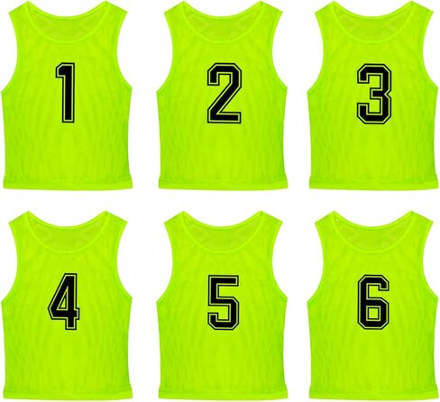 6 Pcs Pinnies Team Practice Vests with Numbers for Child Youth Teen Adult,Ideal for Soccer, Football,Basketball in Saudi Arabia