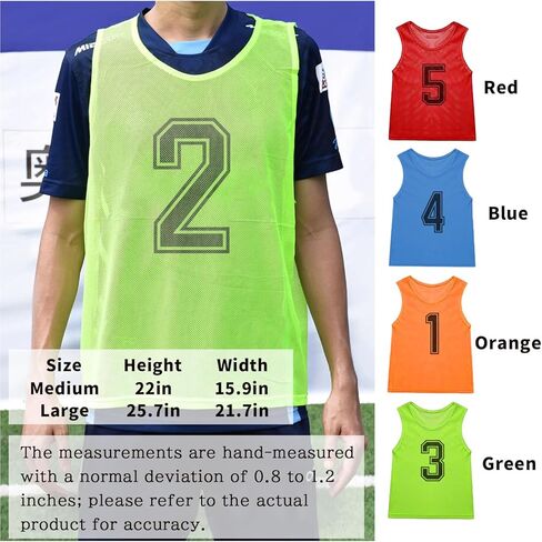 6 Pcs Pinnies Team Practice Vests with Numbers for Child Youth Teen Adult,Ideal for Soccer, Football,Basketball in Saudi Arabia