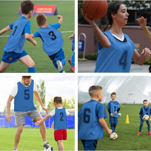 6 Pcs Pinnies Team Practice Vests with Numbers for Child Youth Teen Adult,Ideal for Soccer, Football,Basketball in Saudi Arabia