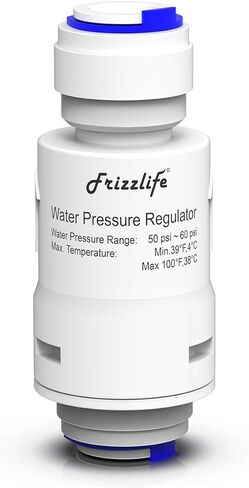صمام حماية منظم ضغط فلتر المياه Frizzlife PRV3 لنظام التناضح العكسي ونظام تصفية المياه، 60 رطل لكل بوصة مربعة، 3/8 بوصة توصيل سريع بمقاس الدفع in Saudi Arabia