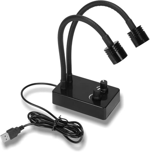 مصباح إضاءة مجهر مزدوج من الألياف الضوئية، مصباح إضاءة مجهر المختبر، درجة حرارة اللون 6500 كلفن، سطوع ستبليس قابل للتعديل، لإصلاح ثنائي الفينيل متعدد الكلور، واللحام in Kuwait