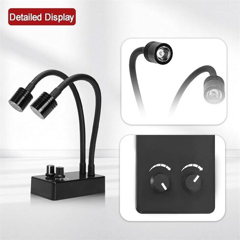 مصباح إضاءة مجهر مزدوج من الألياف الضوئية، مصباح إضاءة مجهر المختبر، درجة حرارة اللون 6500 كلفن، سطوع ستبليس قابل للتعديل، لإصلاح ثنائي الفينيل متعدد الكلور، واللحام in Kuwait