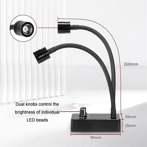 مصباح إضاءة مجهر مزدوج من الألياف الضوئية، مصباح إضاءة مجهر المختبر، درجة حرارة اللون 6500 كلفن، سطوع ستبليس قابل للتعديل، لإصلاح ثنائي الفينيل متعدد الكلور، واللحام in Kuwait