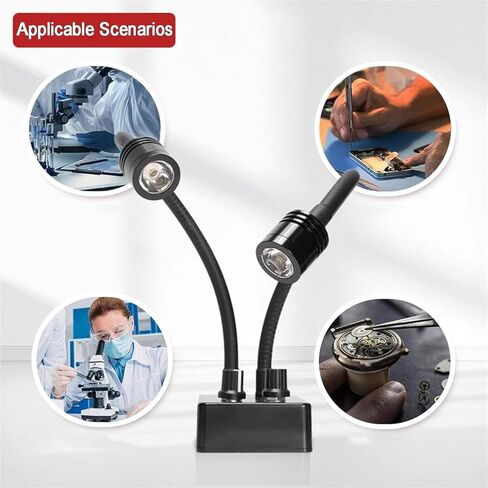 مصباح إضاءة مجهر مزدوج من الألياف الضوئية، مصباح إضاءة مجهر المختبر، درجة حرارة اللون 6500 كلفن، سطوع ستبليس قابل للتعديل، لإصلاح ثنائي الفينيل متعدد الكلور، واللحام in Kuwait