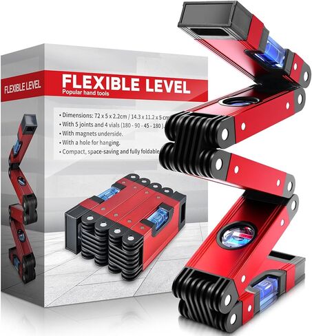 مستوى قابل للطي مقاس 28 بوصة، مستوى دقيق متعدد الزوايا مع قاعدة مغناطيسية، أداة قابلة للطي من سبائك الألومنيوم للأعمال الخشبية والبناء in Kuwait