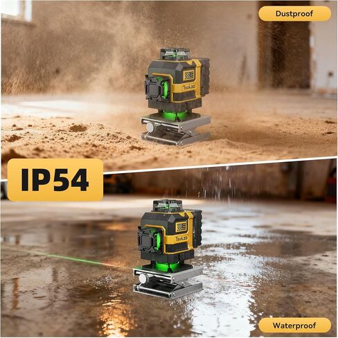 16 Lines Laser Level with Tripod - 360° Cross Line Laser with Tripod, 4D Green Laser Level, 4x360 Self Leveling Tool for Picture Hanging, Home Renovation, Indoor Project, 2 Batteries Included in Saudi Arabia