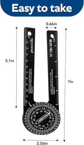 7 Inch Aluminum Miter Saw Protractor, Professional Angle Measuring Tool, Comes with Two Extra Straightedge Protractors for Woodworkers, Builders, Plumbers, Home DIY in Kuwait