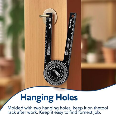 7 Inch Aluminum Miter Saw Protractor, Professional Angle Measuring Tool, Comes with Two Extra Straightedge Protractors for Woodworkers, Builders, Plumbers, Home DIY in Kuwait