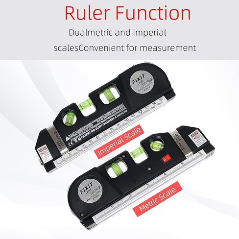 Laser Level Line Tool, Standard Cross Line Laser Leveler Beam Tool with Metric Rulers 8ft/2.5M, Multipurpose Laser Level Kit for Flooring & Tile Installation in Kuwait