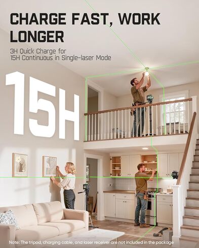 Fanttik D12 Ace Laser Level 360 مستوى ذاتي التسوية، ليزر متقاطع أخضر ثلاثي الأبعاد قابل لإعادة الشحن 3x360 درجة، وضع النبض الخارجي، IP54 متين، سهل الاستخدام للبناء وتعليق الصور in Kuwait