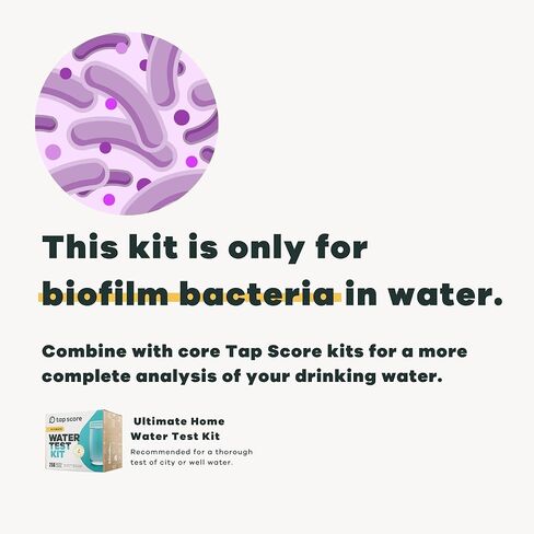 مجموعة أدوات اختبار البكتيريا البيوفيلمية في الماء | حسنا أو مدينة | التقرير الكامل | مختبرات مياه الشرب المعتمدة من وكالة حماية البيئة (EPA) | #1 أفضل اختبار للمياه المنزلية لعام 2021-24 بحسب صحيفة نيويورك تايمز Wirecutter | 100% غير متحيزة in Kuwait
