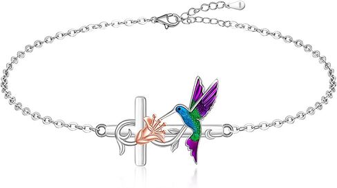 Fenthring Angel Wings Hummingbird Bracelets for Women Summer Angel Wing Anklets Sterling Silver 925 Beach Ocean Ocean gifts Hummingbird Gifts in Kuwait