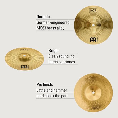 قبعات مكدس صغيرة مقاس 8 بوصات من Meinl Cymbals HCS، Hihat Cymbal لمجموعة الطبول، زوج - صنع في ألمانيا - نحاس متين in Saudi Arabia