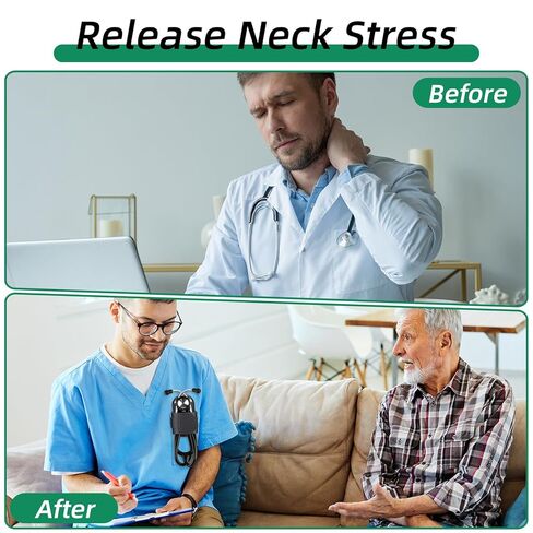 Stethoscope Holder Clip for Scrubs, White Coats, Belts -PU Black Leather Stethoscope Clip for Scrubs in Saudi Arabia