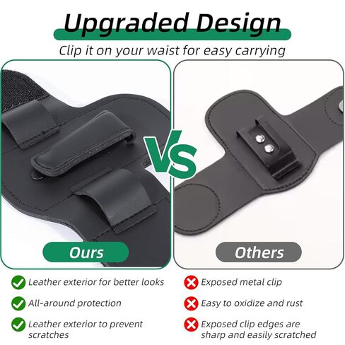 Stethoscope Holder Clip for Scrubs, White Coats, Belts -PU Black Leather Stethoscope Clip for Scrubs in Saudi Arabia