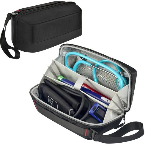 حالة سماعة الطبيب | حقيبة الكفة لضغط الدم | منظم طبي للممرضات والأطباء، يحمل لـ 3M Littmann/لأجهزة MDF وسماعات الطبيب وملحقات Penlight | الكل في واحد حقيبة سفر مدرسية للتمريض in Kuwait