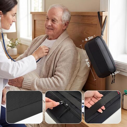 حالة سماعة الطبيب | حقيبة الكفة لضغط الدم | منظم طبي للممرضات والأطباء، يحمل لـ 3M Littmann/لأجهزة MDF وسماعات الطبيب وملحقات Penlight | الكل في واحد حقيبة سفر مدرسية للتمريض in Kuwait