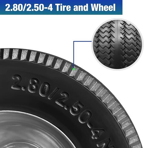 8.5" Flat Free Solid Polyurethane Tire and Wheel, 2.80/2.50-4 PU Airless Tires with 1/2" Ball Bearings, 3" Centered Hub for Hand Truck/Utility Cart/Dollies/Garden Trailers/Various Carts, 1 Pc in Saudi Arabia