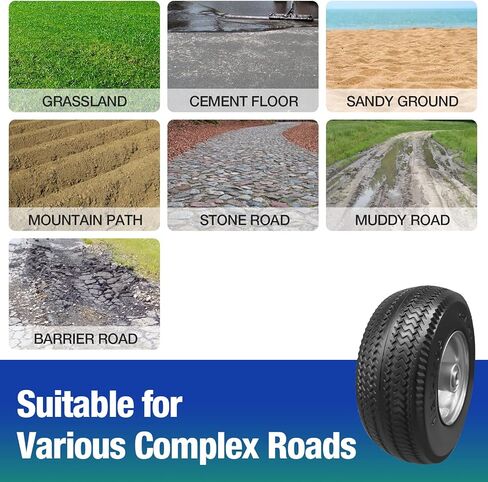 8.5" Flat Free Solid Polyurethane Tire and Wheel, 2.80/2.50-4 PU Airless Tires with 1/2" Ball Bearings, 3" Centered Hub for Hand Truck/Utility Cart/Dollies/Garden Trailers/Various Carts, 1 Pc in Saudi Arabia