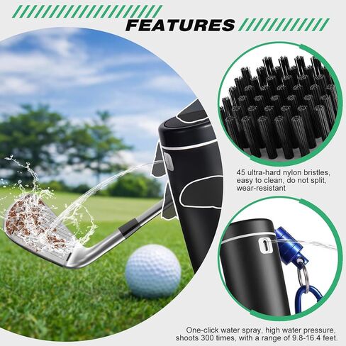 Magnetic Golf Club Brush Cleaner, One-Click High-Pressure Water Spray，300 Shots,16.4ft Spray Range,45 Bundles of Ultra-Hard Nylon Brush Hair Heavy Brush Heads in Saudi Arabia