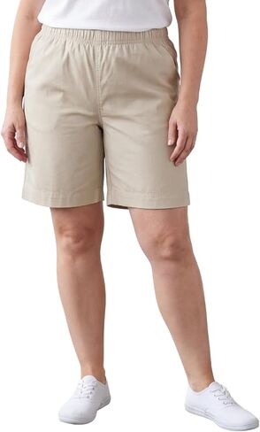 Turtle Bay New York Women's Pull On Denim & Twill Shorts with stretch waist - No zipper or buttons in Kuwait