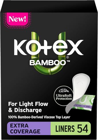 Kotex BioCare Daily Liners, Wrapped, Light Absorbency, Regular Length, 56 Count (Packaging May Vary) in Kuwait