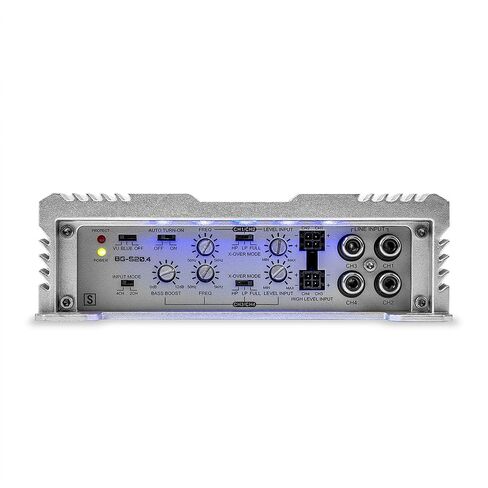 Hifonics Brutus BG 520 Watt 4 Channel Amplifier with Built-in UV Meter, Dual Toroidal Transformer PWM Power Supply and Shielded Inductors, Silver in Saudi Arabia