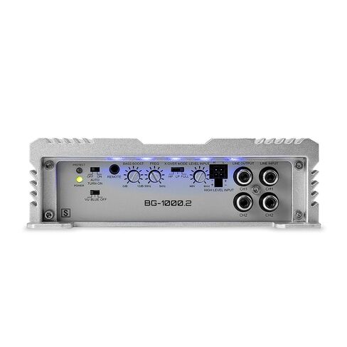 Hifonics Brutus BG 1000 Watt 2 Channel Amplifier with Built-in UV Meter, Dual Toroidal Transformer PWM Power Supply and Shielded Inductors, Silver in Saudi Arabia
