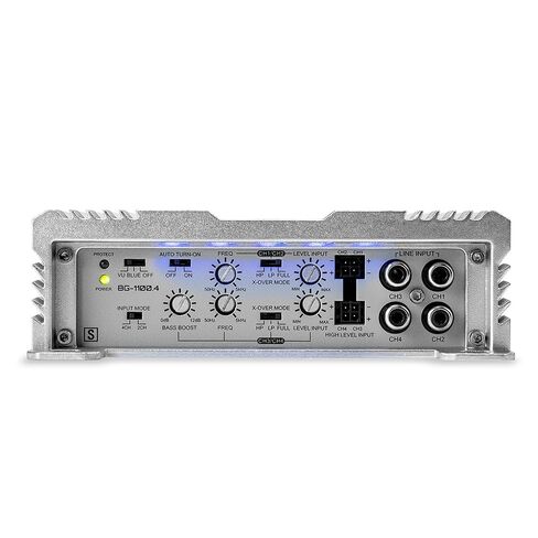 Hifonics Brutus BG 1100 Watt 4 Channel Amplifier with Built-in UV Meter, Dual Toroidal Transformer PWM Power Supply and Shielded Inductors, Silver in Saudi Arabia
