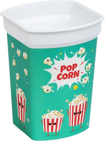 MIX 4 pcs Reusable Plastic Popcorn Containers/Popcorn Bowls Set for Movie Theater Night - Easy to Clean - (BPA Free) (2 Red and 1 Green and 1Yellow Color) in Saudi Arabia